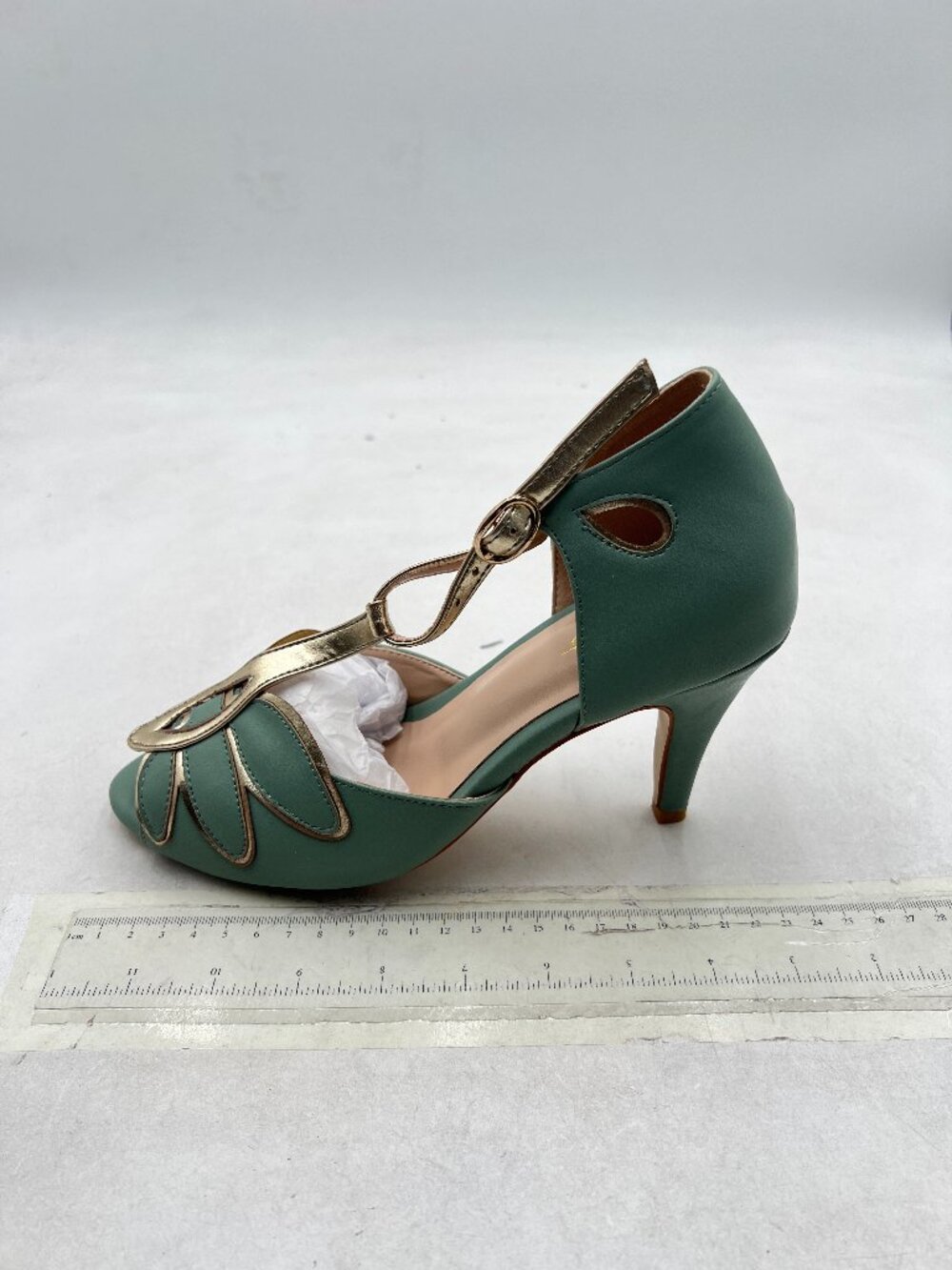 XYD Light Green Women Dance Ballroom Latin Jazz Sandals High Heels Peep Toe Shoe